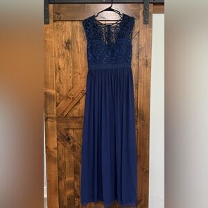 Navy Blue Lace Dress